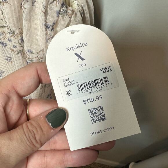 Arula Floral Cami Tiered Maxi Dress Plus Size In Beige - Picture 4 of 6